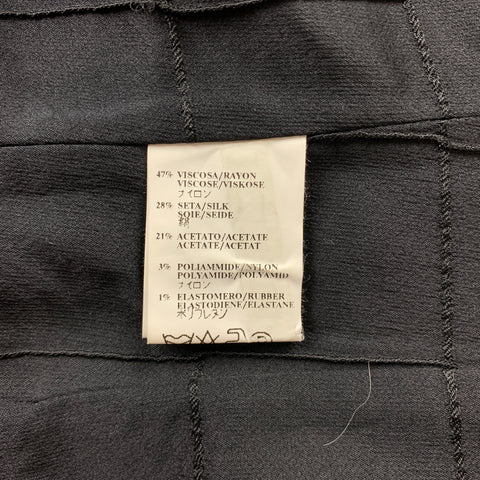 CoSTUME NATIONAL Taille 6 Haut bustier en satin noir à carreaux de fenêtre en mélange de viscose