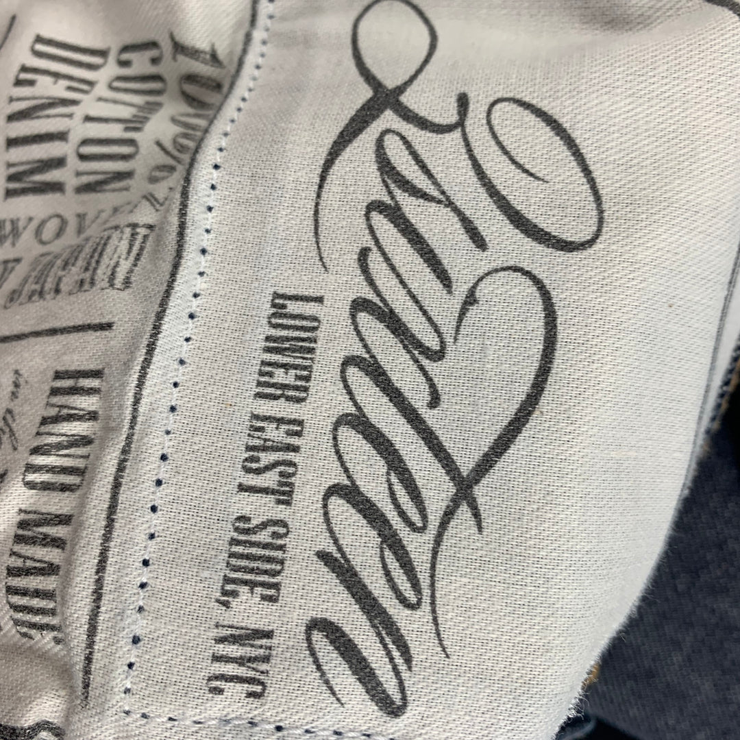 3SIXTEEN Size 34 Indigo Contrast Stitch Selvedge Denim Button Fly Jeans
