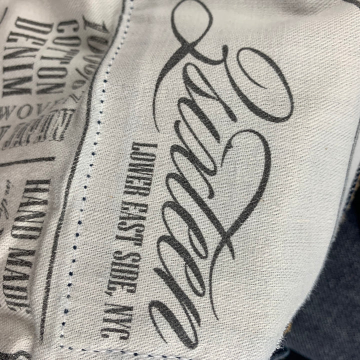 3SIXTEEN Size 34 Indigo Contrast Stitch Selvedge Denim Button Fly Jeans