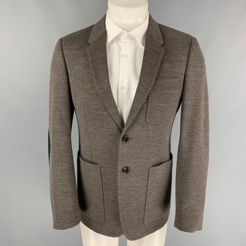 BURBERRY LONDON Taille 38 Manteau de sport en mélange de coton tricoté noir taupe