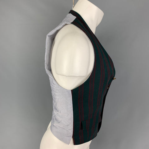 BAND OF OUTSIDERS Taille 36 Gilet en coton à rayures bordeaux vert
