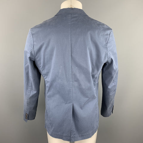 FRANK & OAK Size 40 Blue Cotton Notch Lapel Sport Coat
