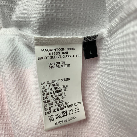 HELMUT LANG Size L White Ribbed Cotton / Polyester Crew-Neck T-shirt