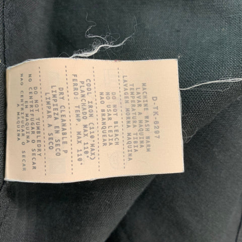 ERMENEGILDO ZEGNA Size S Black Solid Rayon &  Linen Button Down Long Sleeve Shirt