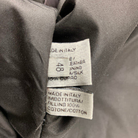 BOTTEGA VENETA Size 38 Brown Leather Hidden Snaps Coat