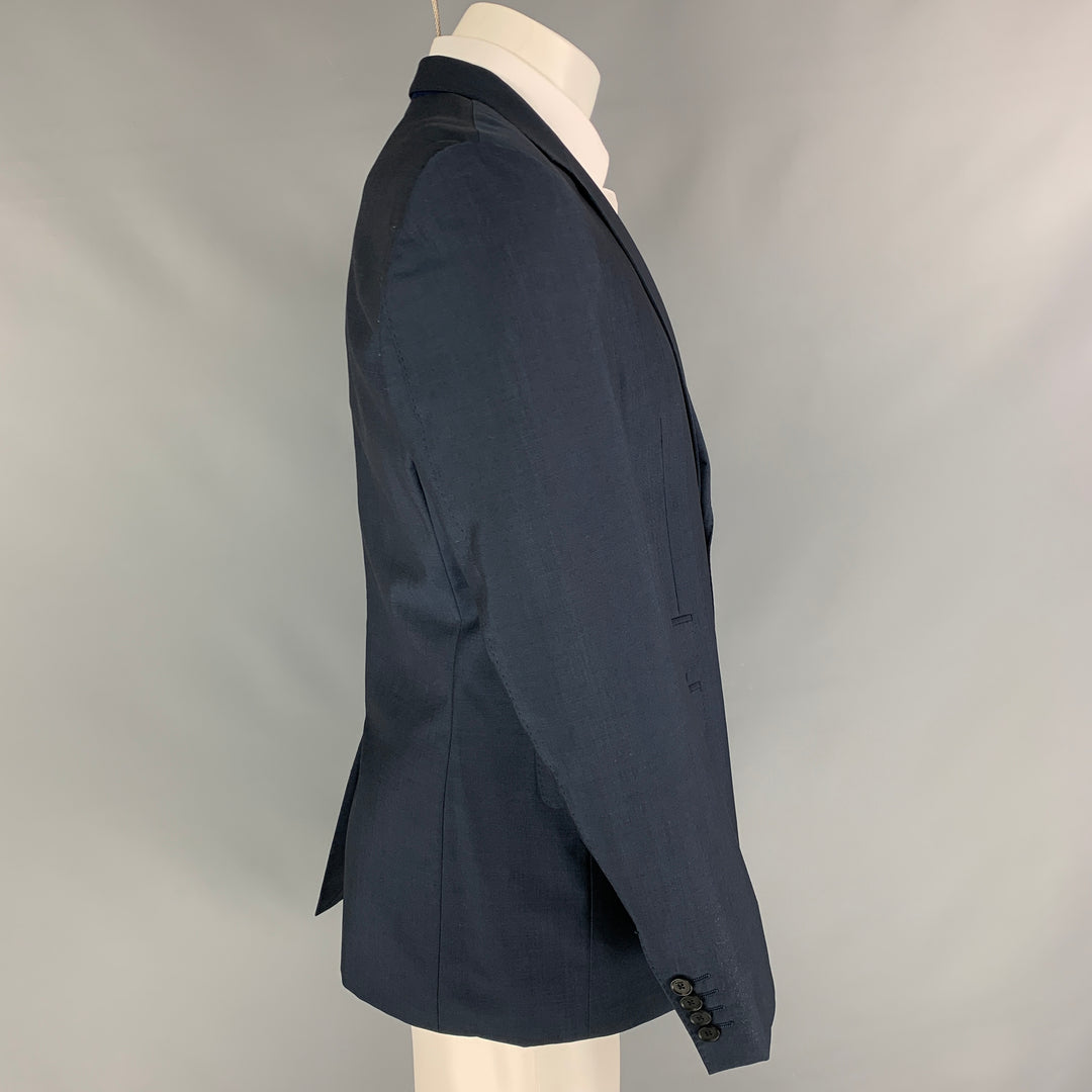 PAUL SMITH Size 40 Regular Steel Blue Wool Mohair Sport Coat