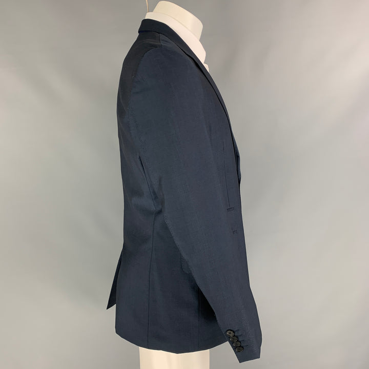 PAUL SMITH Size 40 Regular Steel Blue Wool Mohair Sport Coat