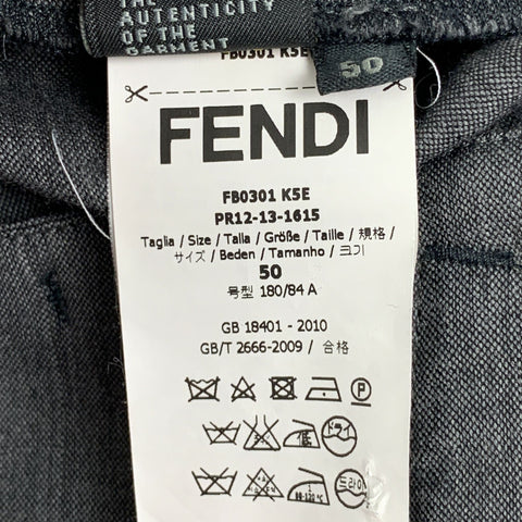 FENDI Size 34 Black Virgin Wool Flat Front Dress Pants