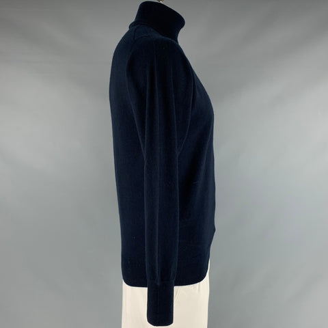 DRAKES LONDON Pull à col roulé en cachemire bleu marine taille L