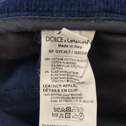 DOLCE & GABBANA Size 36 Navy Corduroy Cotton Jean Cut Casual Pants