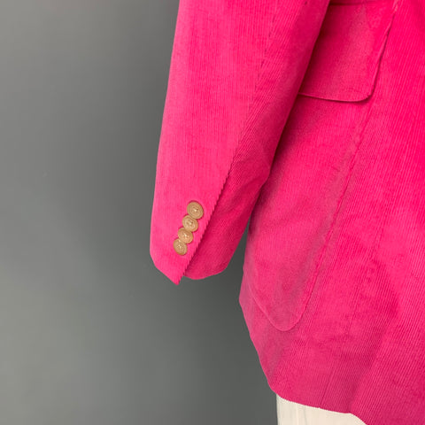 POLO by RALPH LAUREN Size L Pink Corduroy Cotton Notch Lapel Sport Coat