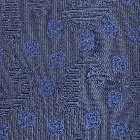 ETRO Navy Black Abstract Floral Silk Tie