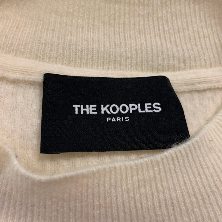 THE KOOPLES Size M Off White Textured Wool Polyester Crew-Neck Pullover
