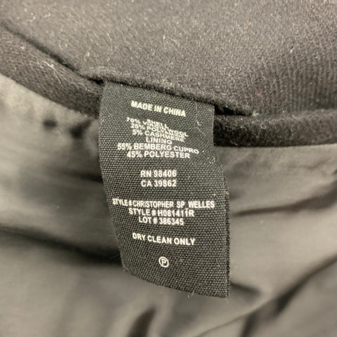 THEORY Size M Black Wool Blend Hidden Placket Coat