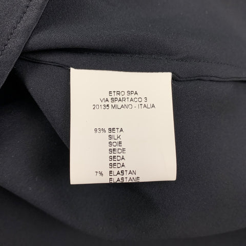 ETRO Size 4 Black Silk Ruffled Sleeveless Dress Top