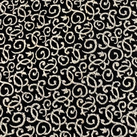 CHARVET Black White Abstract Silk Tie