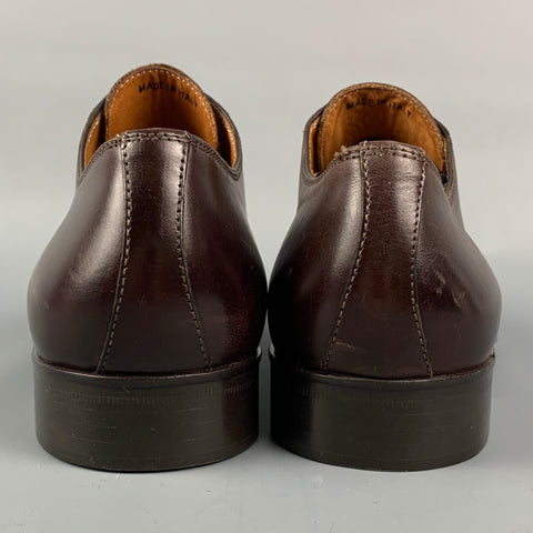 SAKS FIFTH AVENUE Taille 10,5 Chaussures à lacets en cuir marron à bout droit