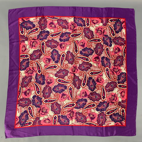 CHRISTIAN DIOR Echarpes Purple & Fuchsia Floral Silk Scarf
