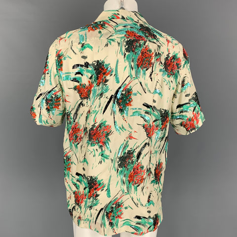 DRIES VAN NOTEN SS 20 Size M Multi-Color Sequined Viscose Camp Short Sleeve Shirt