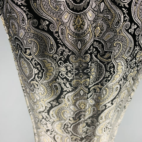 ETCETERA Talla 10 Pantalón de vestir recto Paisley de acetato gris negro