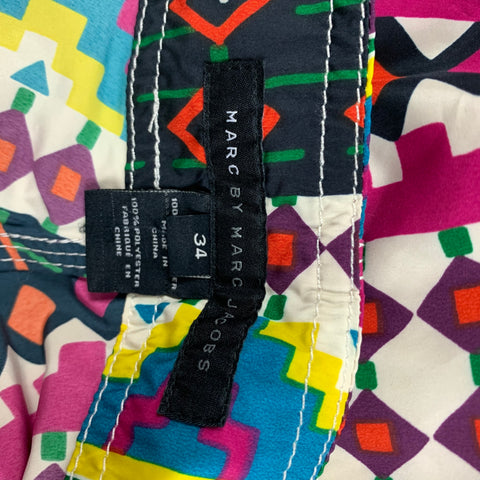 MARC by MARC JACOBS Size 34 Multi-Color Print Polyester Lace Up Shorts