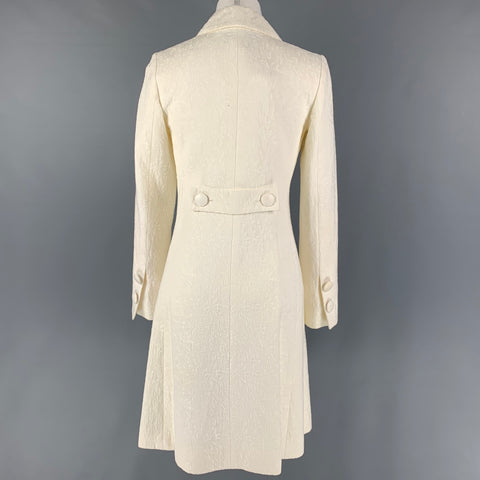 Vintage CHLOE Size 4 Cream Acetate Textured A-Line Coat