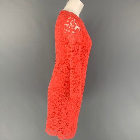 TRINA TURK Size M Orange Nylon Polyester Sheath Dress