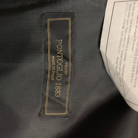SUIT SUPPLY Size 40 Green & Black Velvet Cotton Peak Lapel Sport Coat