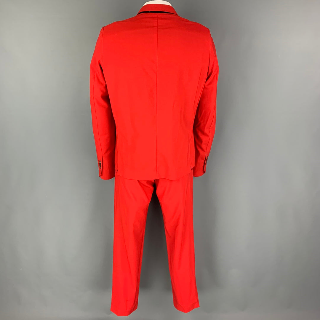 PAUL SMITH Size 42 Red Wool Notch Lapel Sport Coat