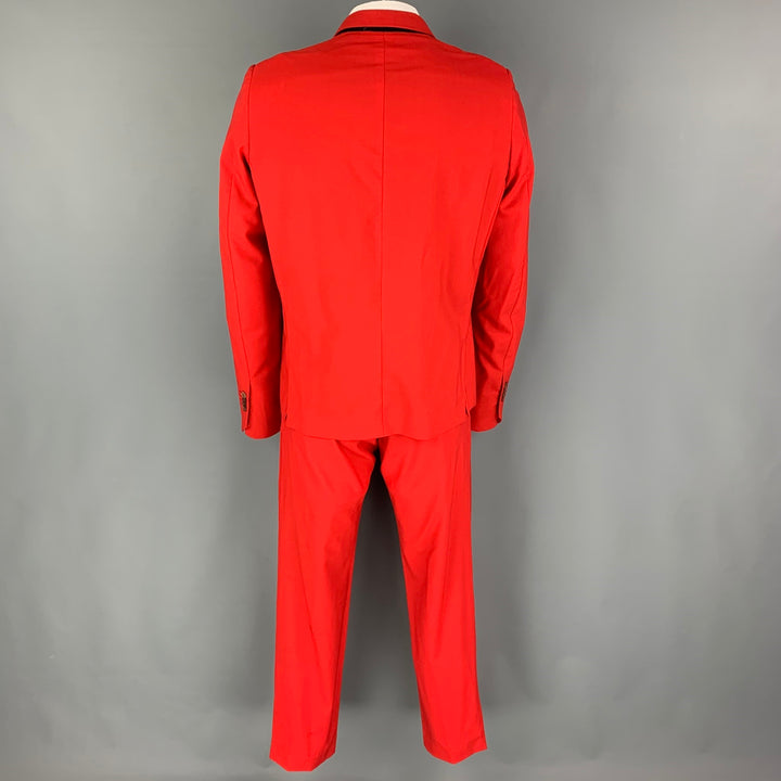 PAUL SMITH Talla 42 Abrigo deportivo con solapa de muesca de lana roja