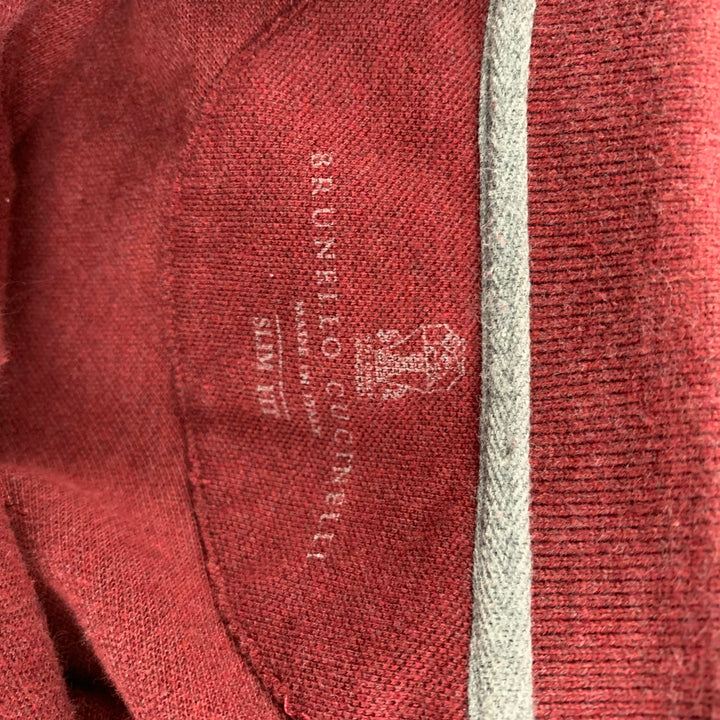 BRUNELLO CUCINELLI Size S Red Cotton Long Sleeve Polo