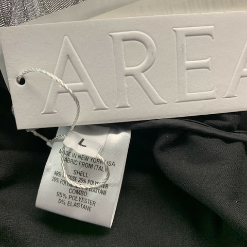 AREA Taille L Robe à manches longues froncée en mélange de viscose argentée