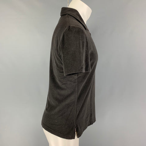 YVES SAINT LAURENT Size M Gray Cotton Nylon Polo