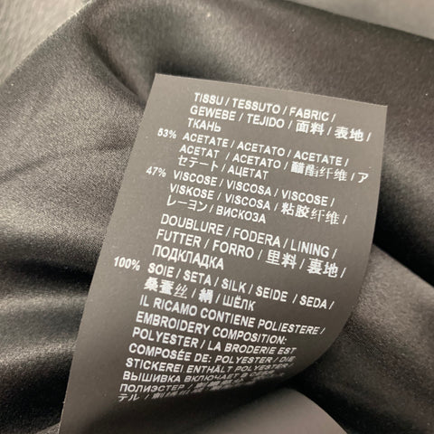 SAINT LAURENT Taille 2 Mini-jupe à paillettes en acétate de viscose à rayures et imprimé zèbre crème noire