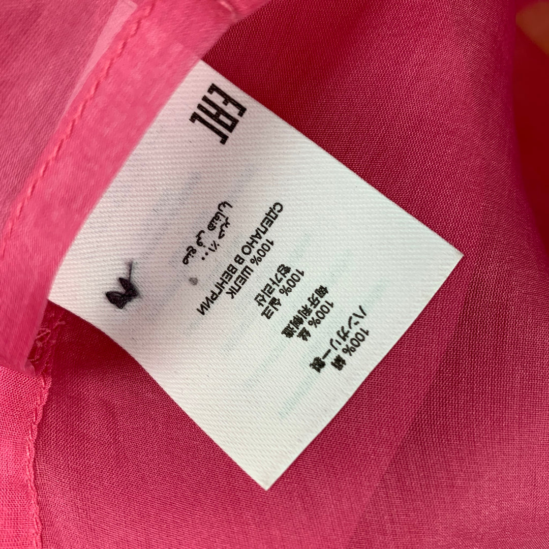 DRIES VAN NOTEN Size S Pink Silk See Through Button Up Shirt