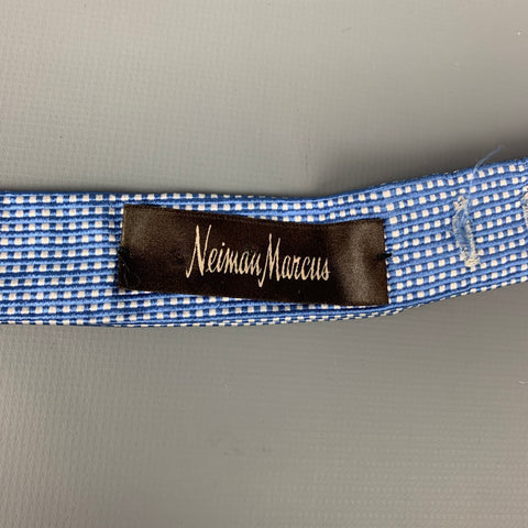 NEIMAN MARCUS Blue & White Checkered Bow Tie