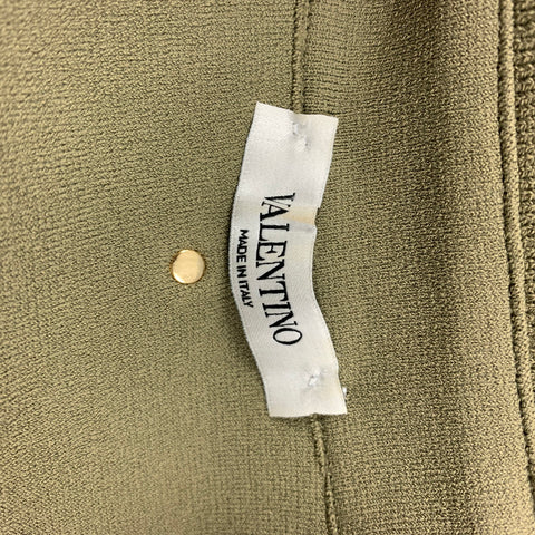 VALENTINO Size S Olive Viscose Polyester Hidden Placket Polo