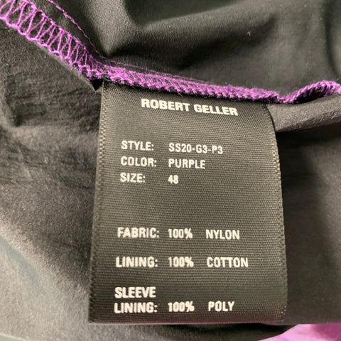 ROBERT GELLER Size 32 Purple Metallic Nylon Zip Fly Shorts
