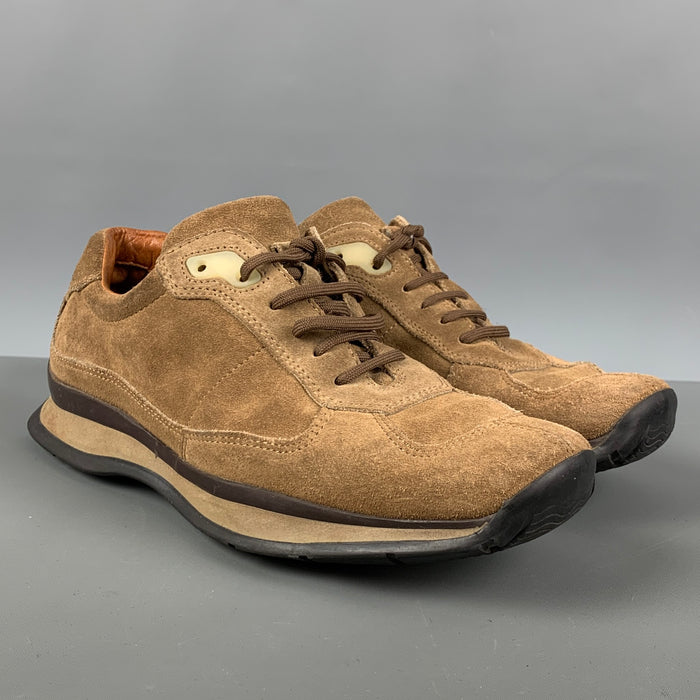 PRADA Size 9 Brown Tan Suede Sneakers