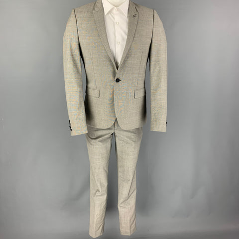 THE KOOPLES Size 36 Grey Black Wool Mohair Peak Lapel Suit
