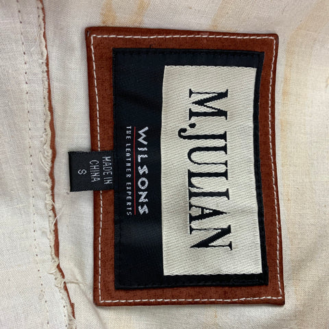 WILSON'S Size S Rust & Cream Fringe Suede Western Jacket