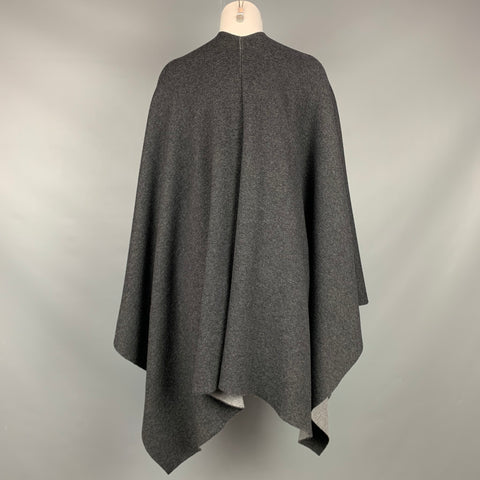 MAX MARA Châle Cape Serra réversible gris et anthracite chiné
