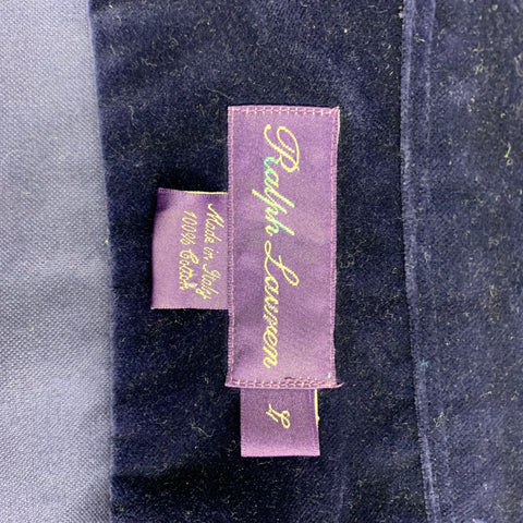 RALPH LAUREN Purple Label Size L Purple Velvet Cotton Button Up Long Sleeve Shirt