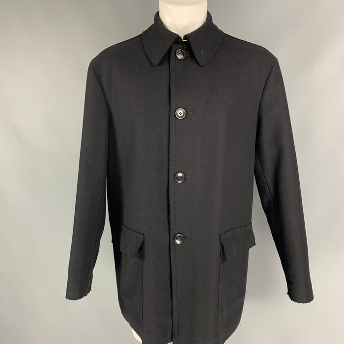 GIORGIO ARMANI Size 38 black Wool Single breasted Peacoat