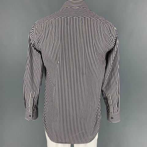 PAUL SMITH Size L Navy White Stripe Cotton Button Up Long Sleeve Shirt
