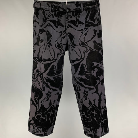 Vintage VERSUS by GIANNI VERSACE Size 34 Black Jacquard Cotton Straight Casual Pants