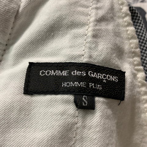 COMME des GARCONS HOMME PLUS Size S Grey Black Floral Cotton Bermuda Shorts