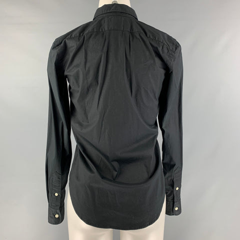 RALPH LAUREN Size S Black Cotton &  Elastane Blouse