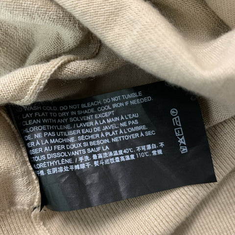 THEORY Size M Beige Solid Wool Short Sleeve T-shirt