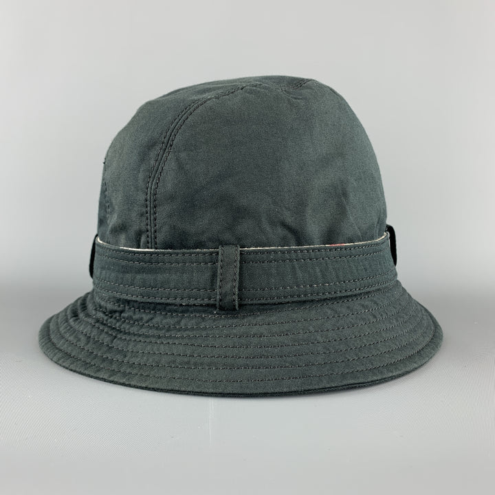 BURBERRY Size L Navy Cotton Belt Strap Bucket Hat